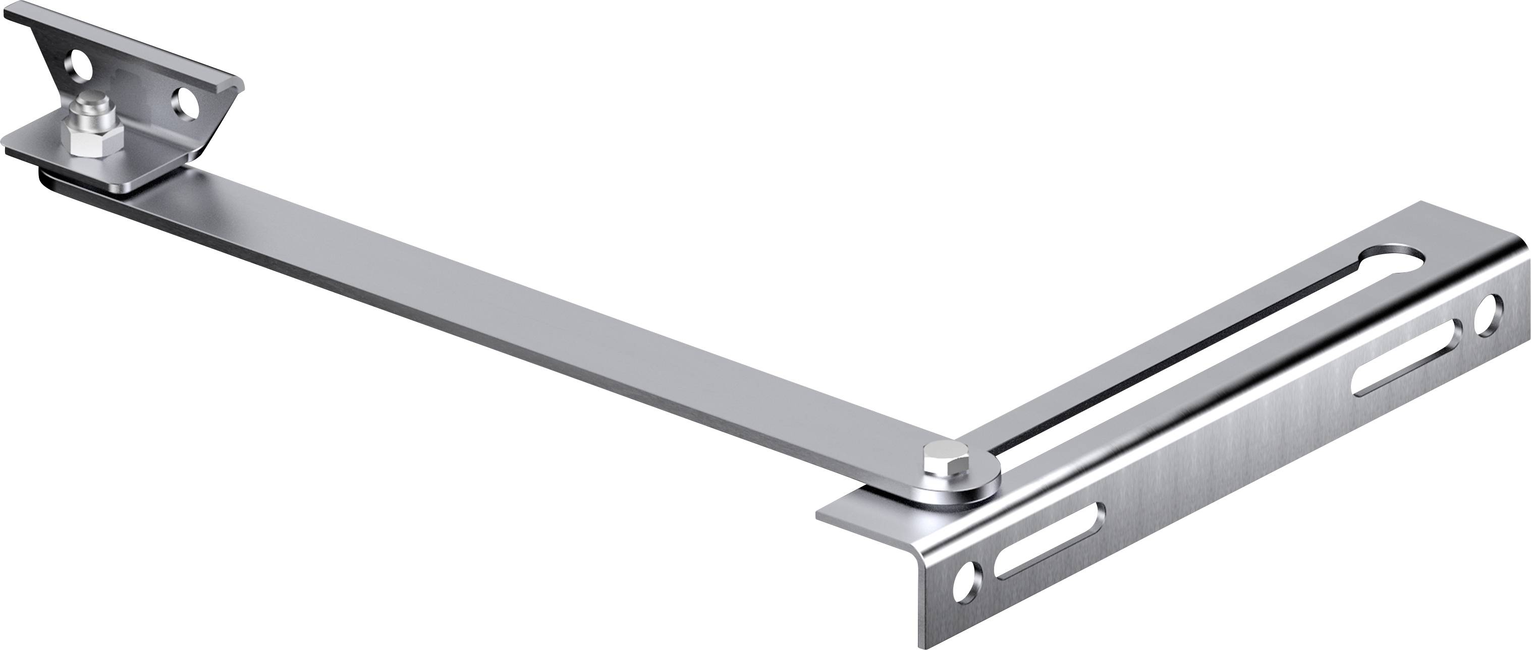 An adjustable metal arm with hinges, serving as a mount or support. Perfect for applications requiring flexibility.