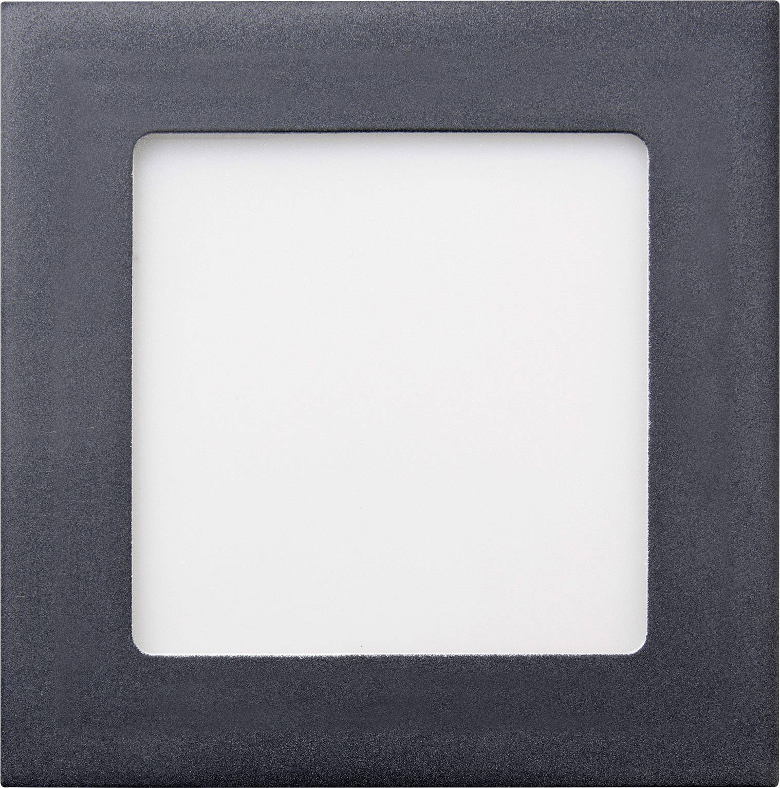 Black square picture frame with empty white interior space.