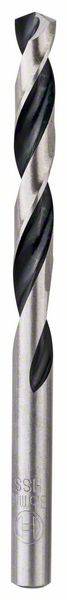 A metal twist drill with two black-coloured cutting edges, suitable for precise drilling in various materials.