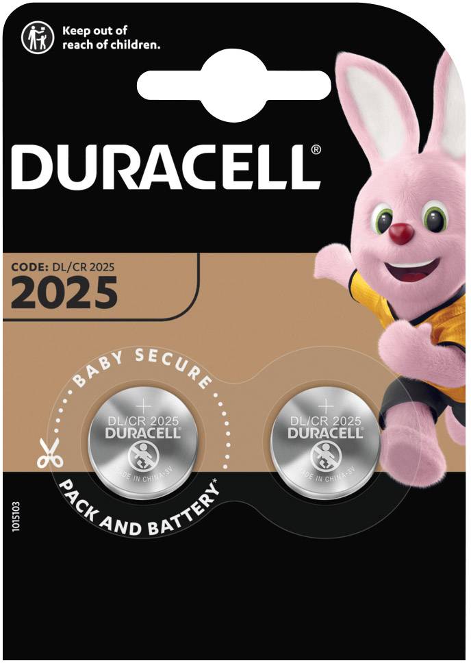 Duracell Button cell CR 2025 3 V 2 pc(s) 165 mAh Lithium Elektro 2025