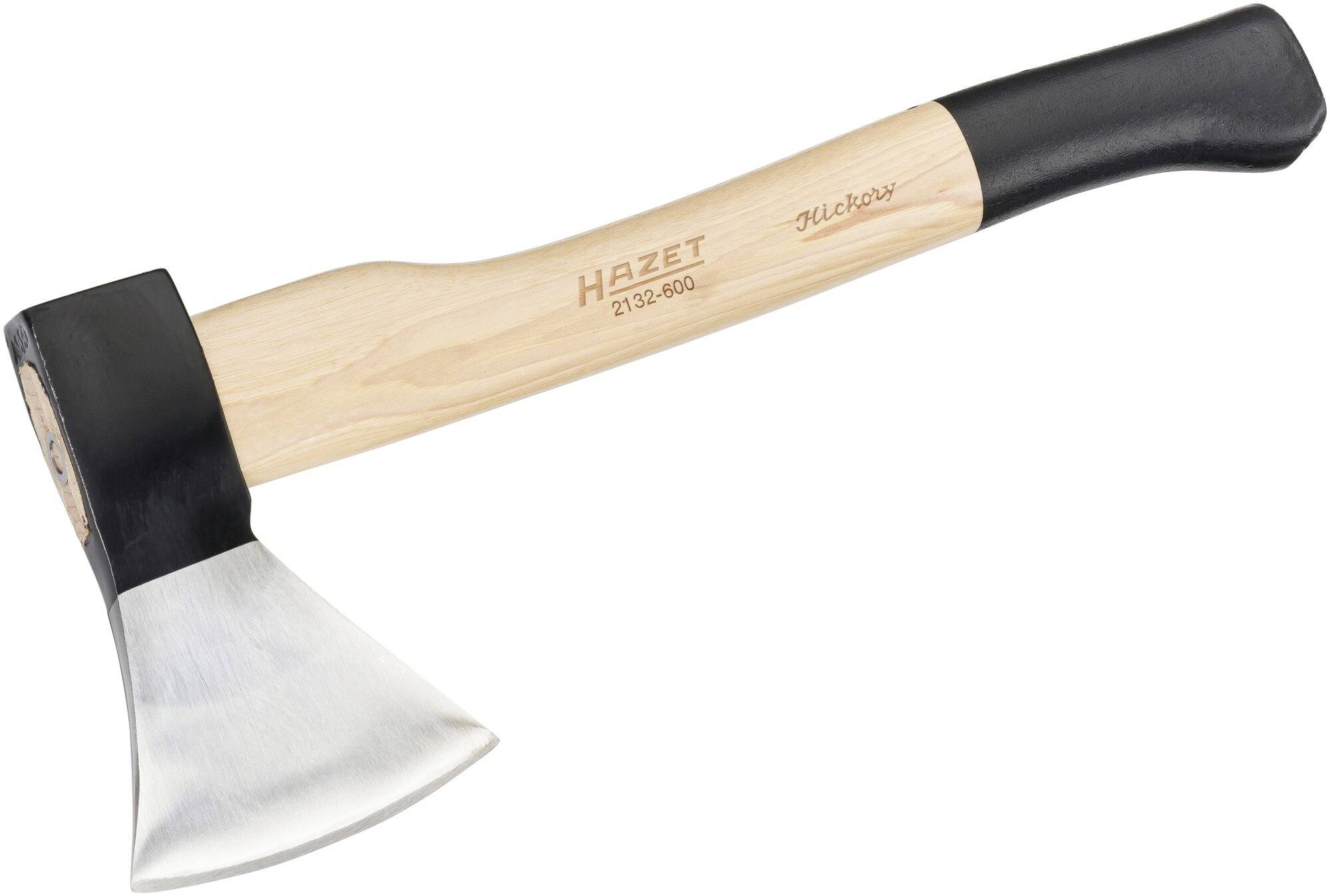 Axe with wooden handle and silver blade, by the brand 'Hazet', model 2132-800.