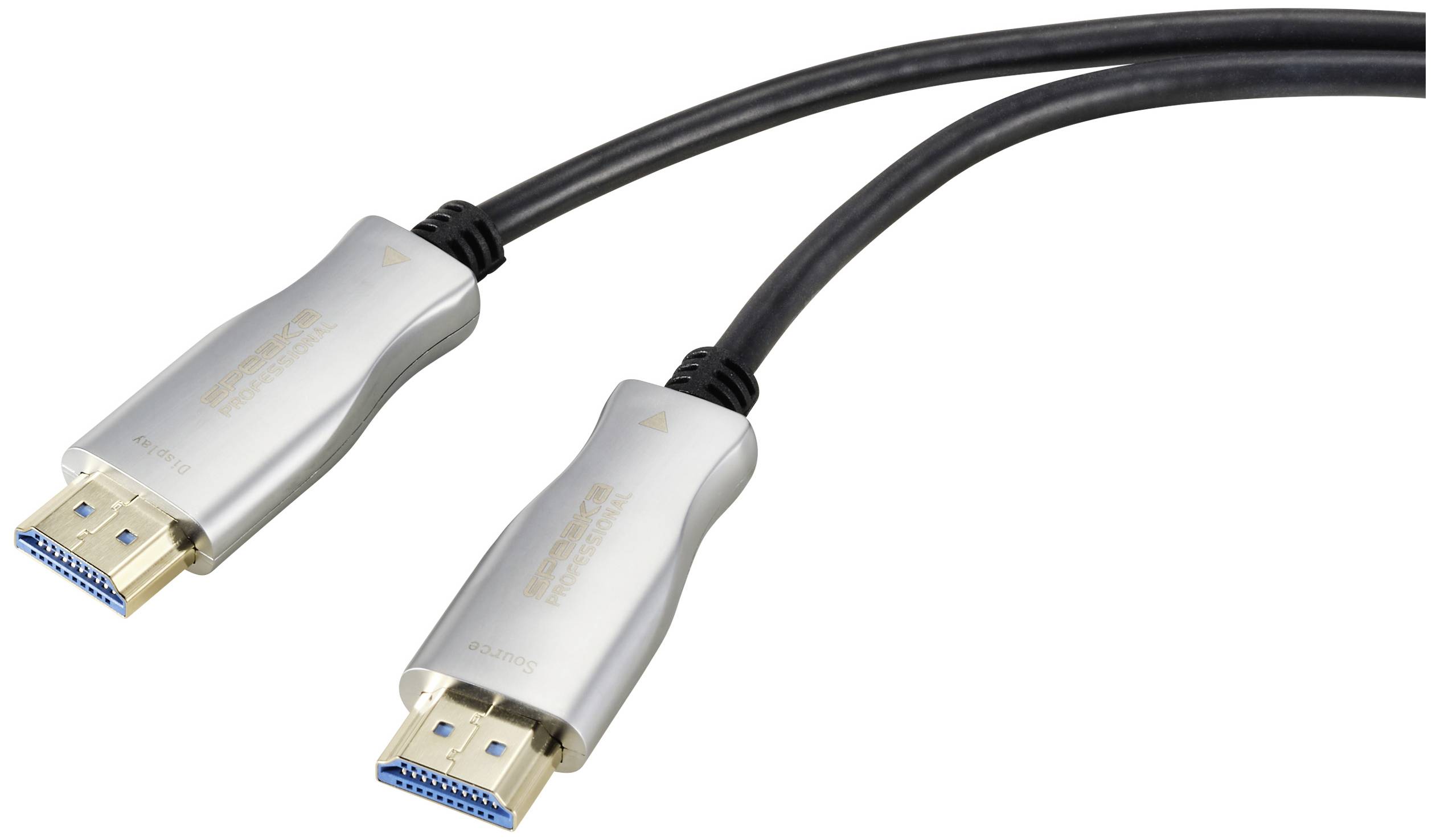 SpeaKa Professional HDMI Cable HDMI-A plug, HDMI-A plug 50.00 m Black SP-9019356 4K UHD, Shielded HDMI cable
