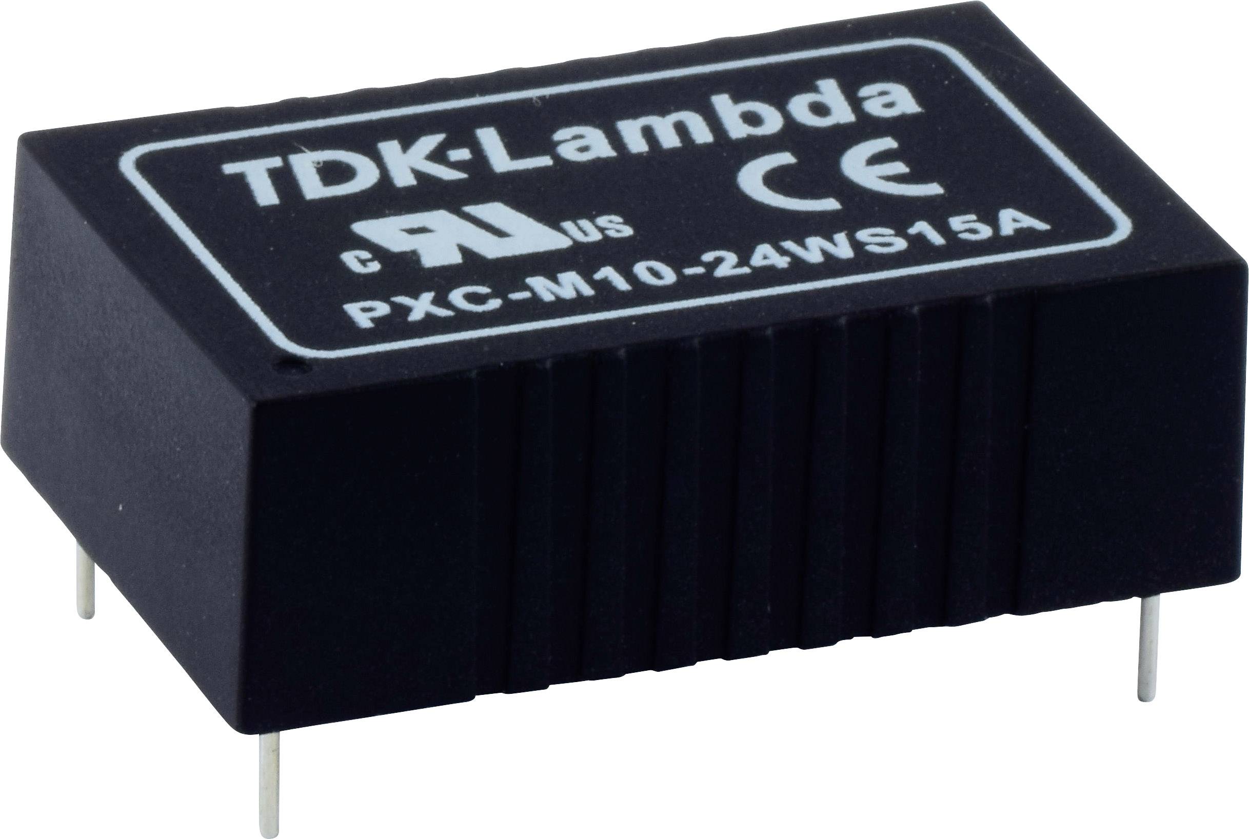 'TDK-Lambda' electronic component, rectangular, with inscription 'PXC-M10-24WS15A' and international certification marks.