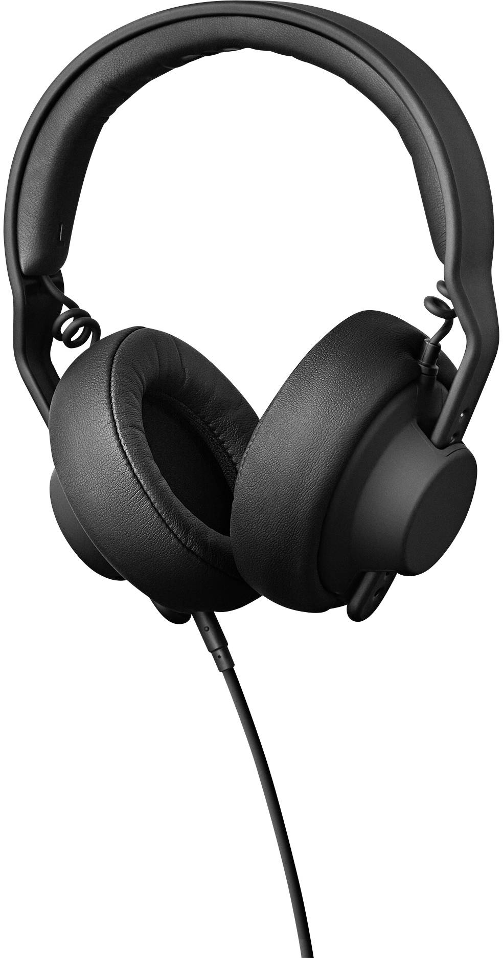 Black over-ear wired headphones, suitable for music enjoyment or calls. They provide comfort and high-quality sound quality.