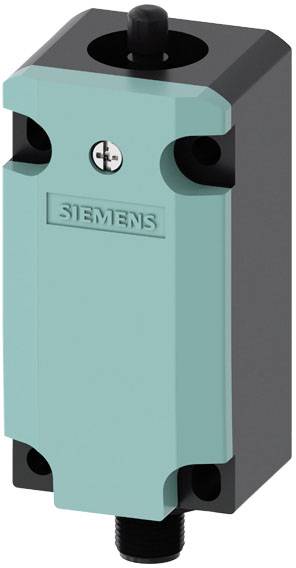 A rectangular object with a turquoise surface and black casing. A round button is located at the top, with the 'SIEMENS' logo in the centre.