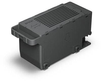 Black rectangular plastic box with a handle on one side and arrow symbols on the top and side. Used in an industrial context.