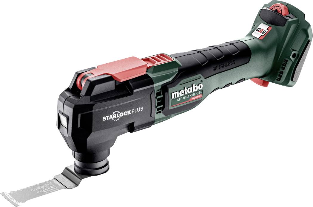Multi-function tool 'Metabo MT 18 LTX BL QSL' with Starlock-Plus fitting, brushless motor and battery operation.