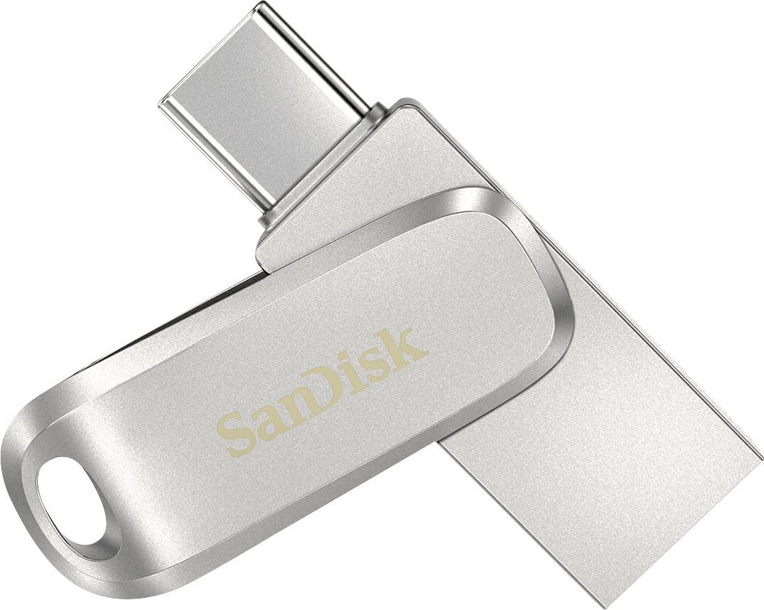 SanDisk Ultra Dual Luxe USB smartphone/tablet extra memory Silver 64 GB USB C® (USB 3.2 1st gen)