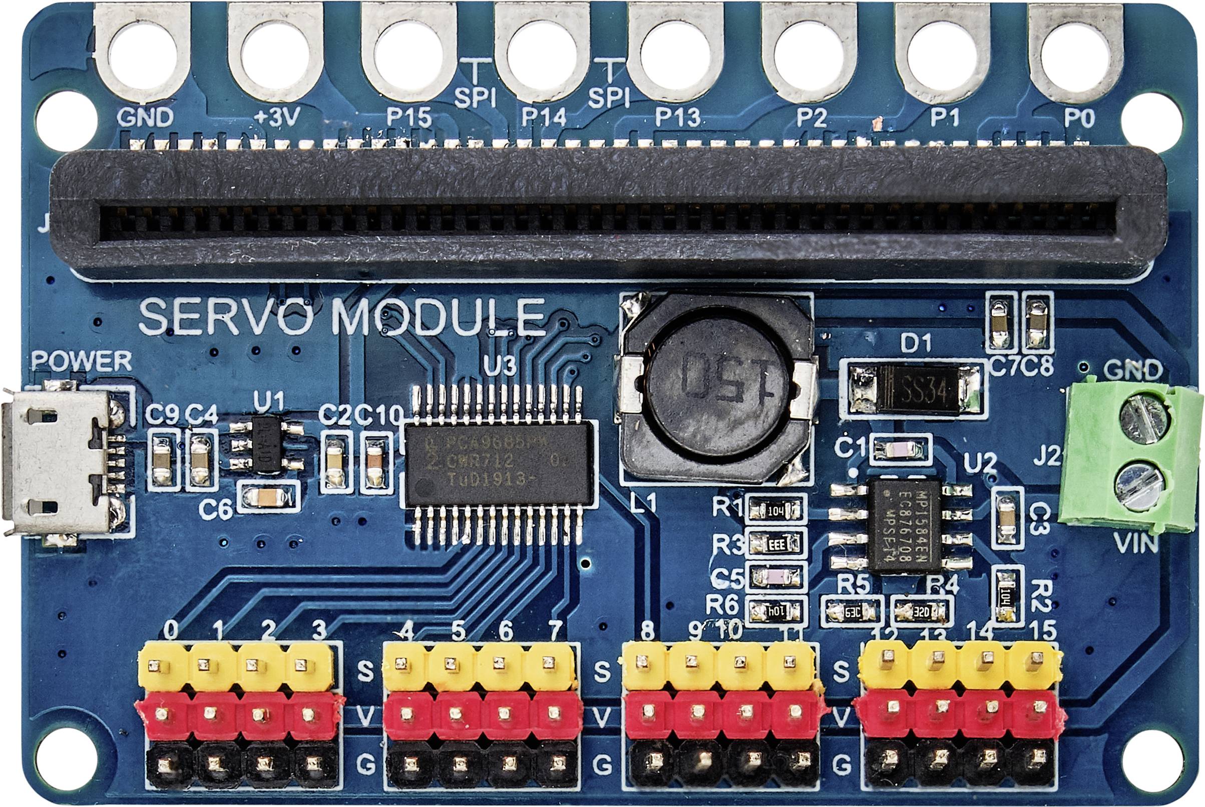 TRU COMPONENTS TC-9072516 1 pc(s) 16-channel servo module PCA9685PW for BBC micro:bit