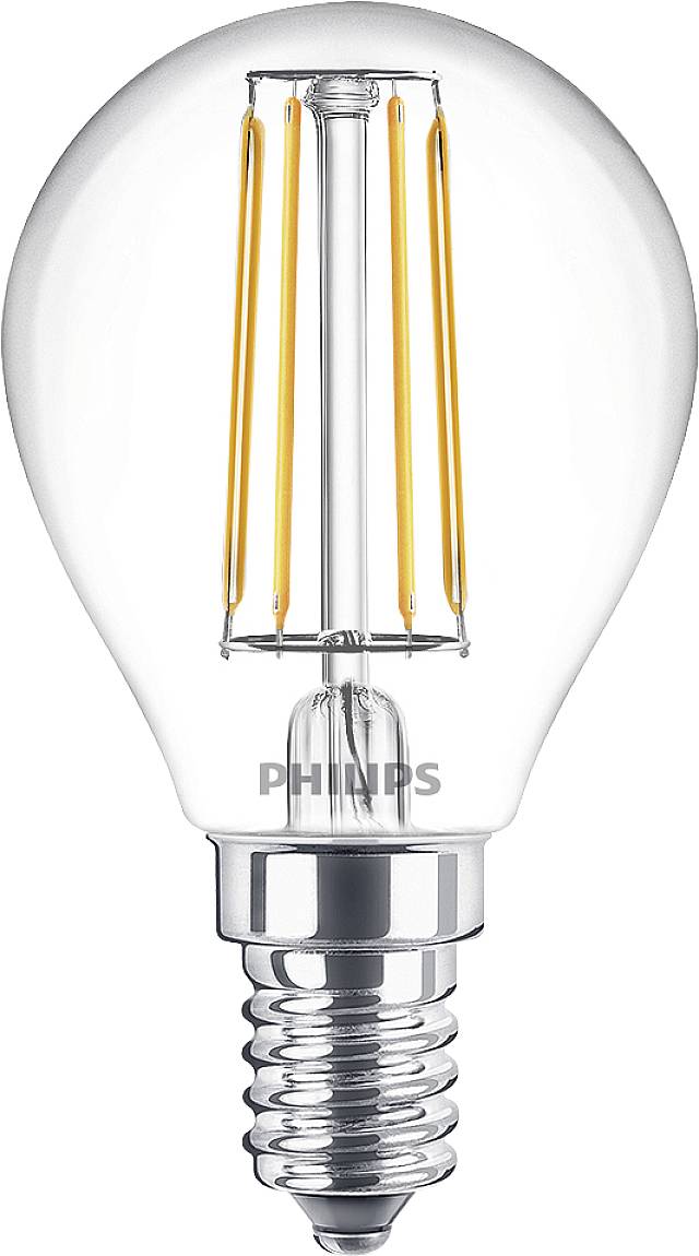 Philips LED 76315200 LED (monochrome) EEC F (A - G) E14 Teardrop shape 4.3 W = 40 W Warm white (Ø x L) 4.5 cm x 8.2 cm 1 pc(s)