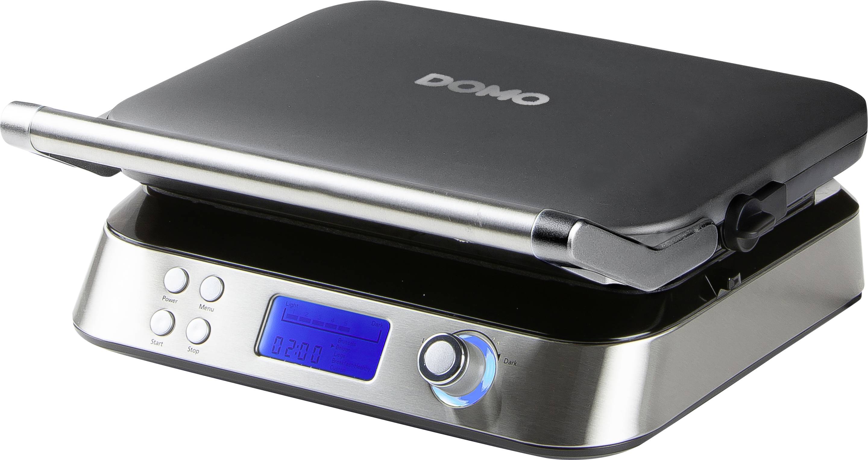 DOMO DO9219W Waffle maker with display, hinged Stainless steel