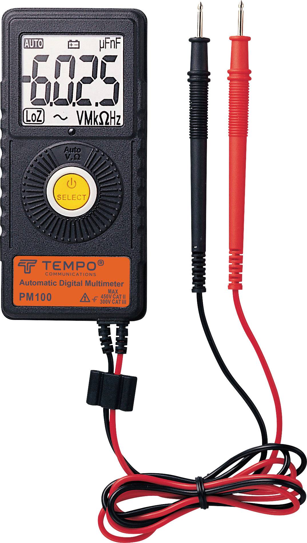 Tempo Communications PM100 Handheld multimeter Digital CAT III 300 V Display (counts): 6000