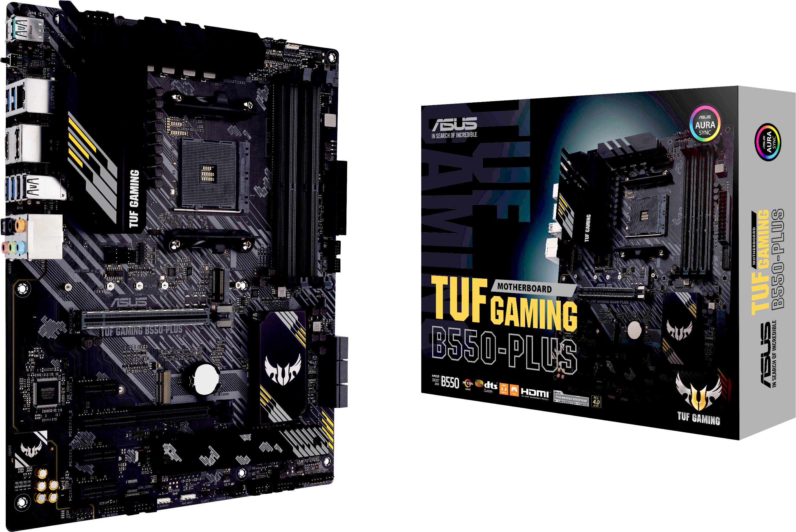 Asus TUF GAMING B550-PLUS Motherboard PC base AMD AM4 Form factor (details) ATX Motherboard chipset AMD® B550