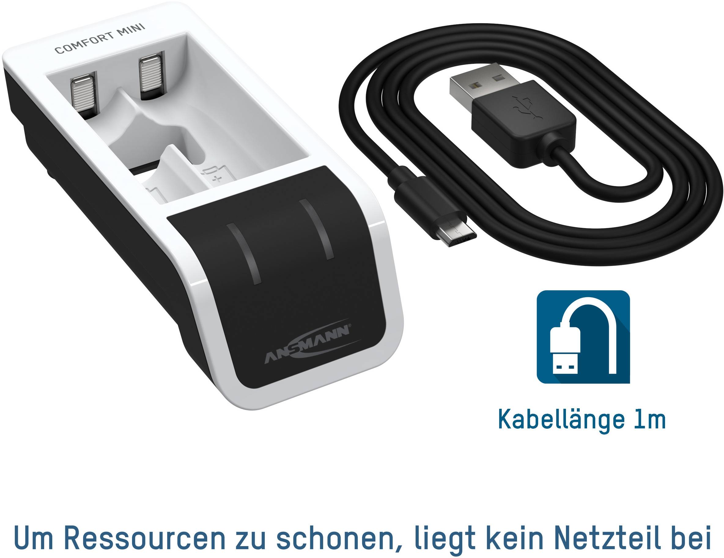 Ansmann Comfort Mini Charger for cylindrical cells NiMH AAA , AA
