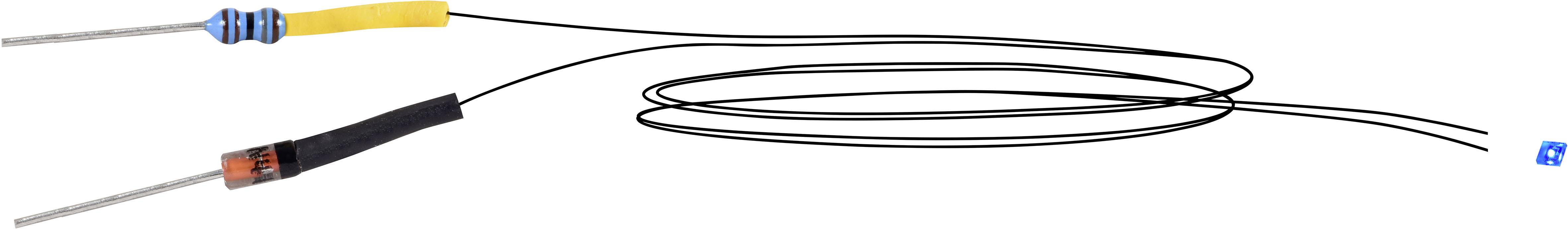 Illustrated is a wire spool with resistors at both ends, which can be used for electronic or physical applications.