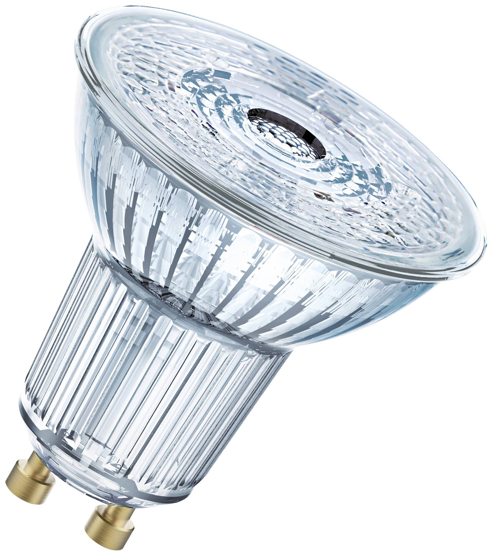 A single LED light bulb with a GU10 fitting, suitable for use in ceiling spotlights or living room pendant lights.