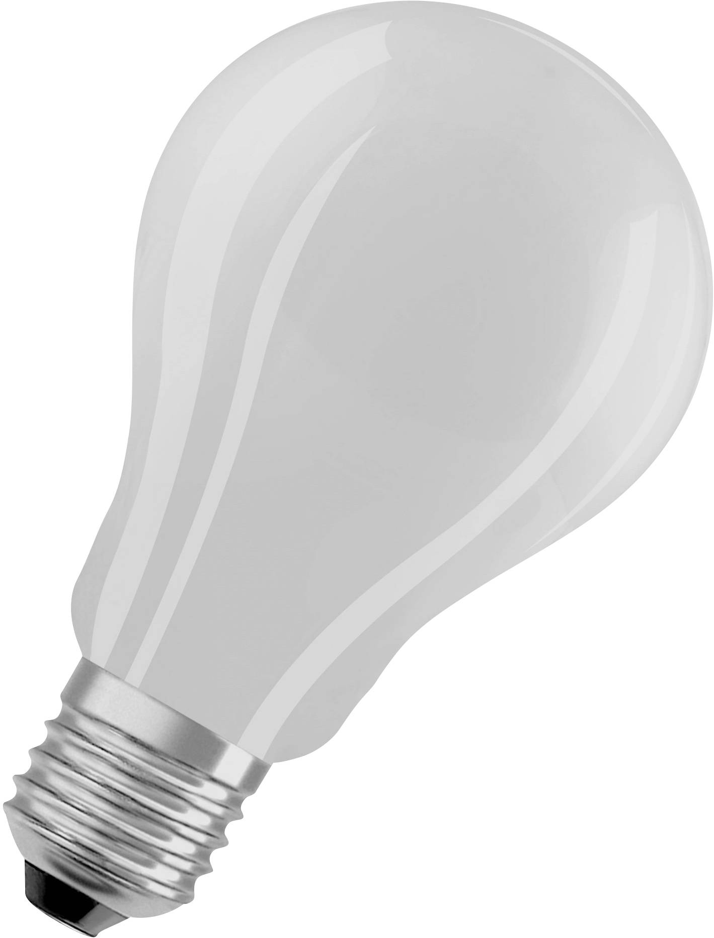 A single, unlit light bulb lying on a white background.