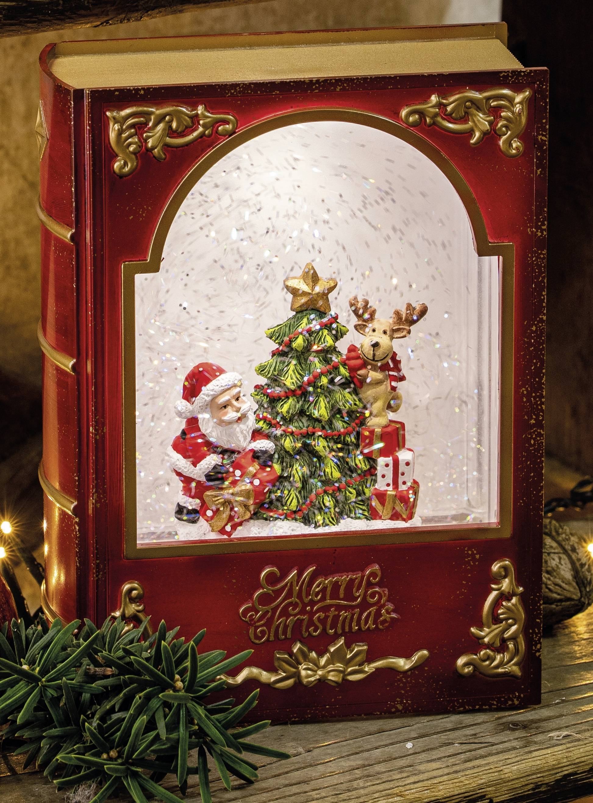 Hellum 524581 LED setting Santa Claus, Reindeer, Christmas tree LED (monochrome) Red