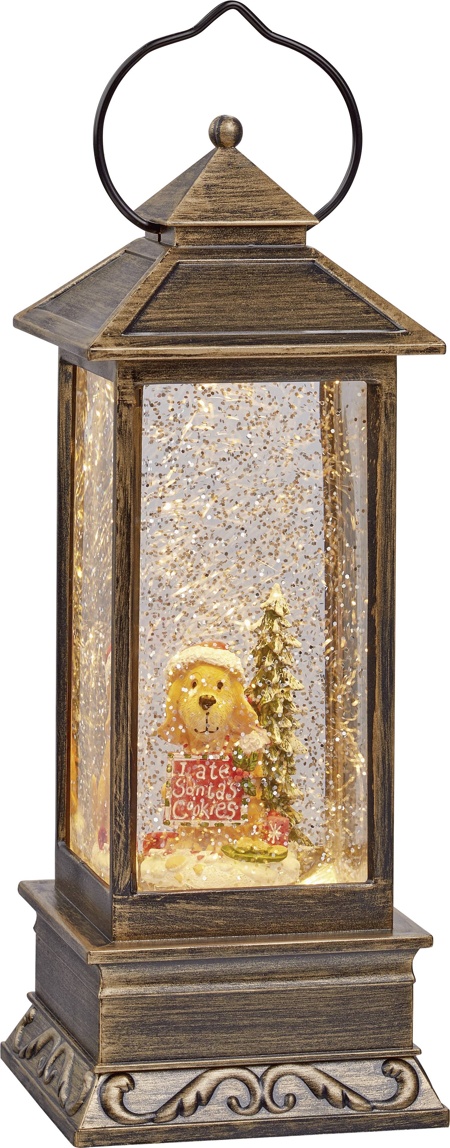 Hellum 524574 LED lantern Dickensian-style Xmas motif water spinner lantern LED (monochrome) Bronze