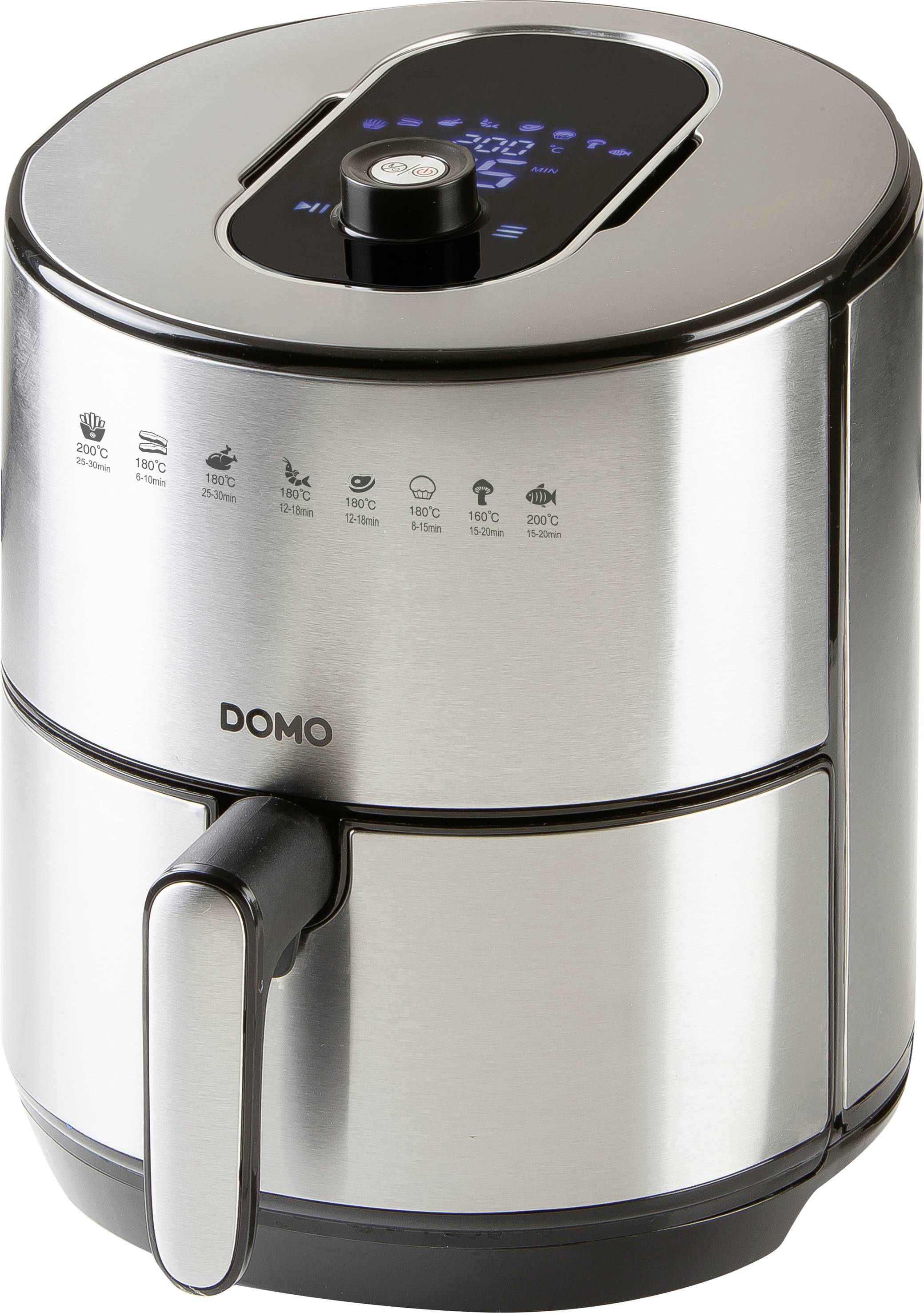 DOMO Deli-Freyer XL Deep fryer 4 l Timer function, with display, Cool touch housing, Non-stick coating, Overheat protection Silver