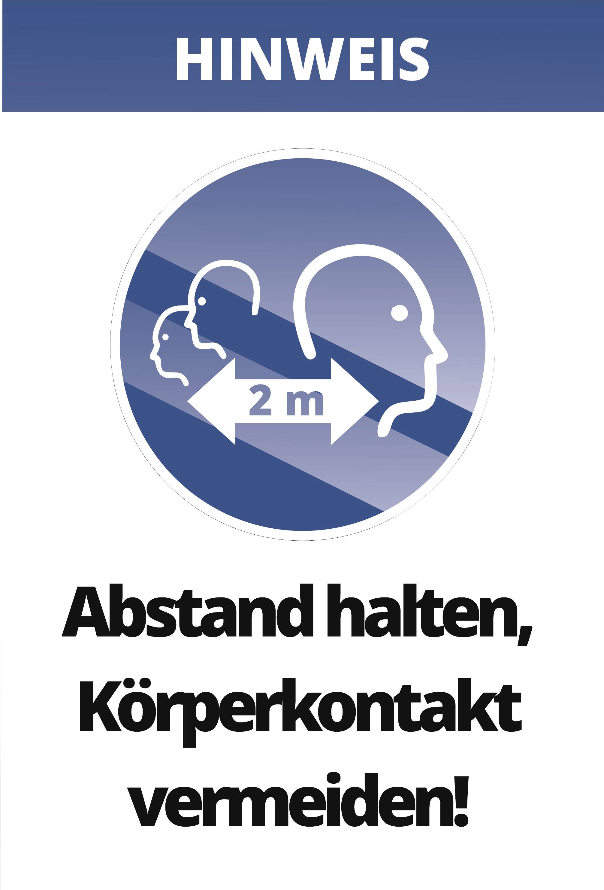 Cimco 182830 Free standing Abstand halten, Körperkontakt vermeiden! (W x H) 297 mm x 420 mm 1 pc(s)