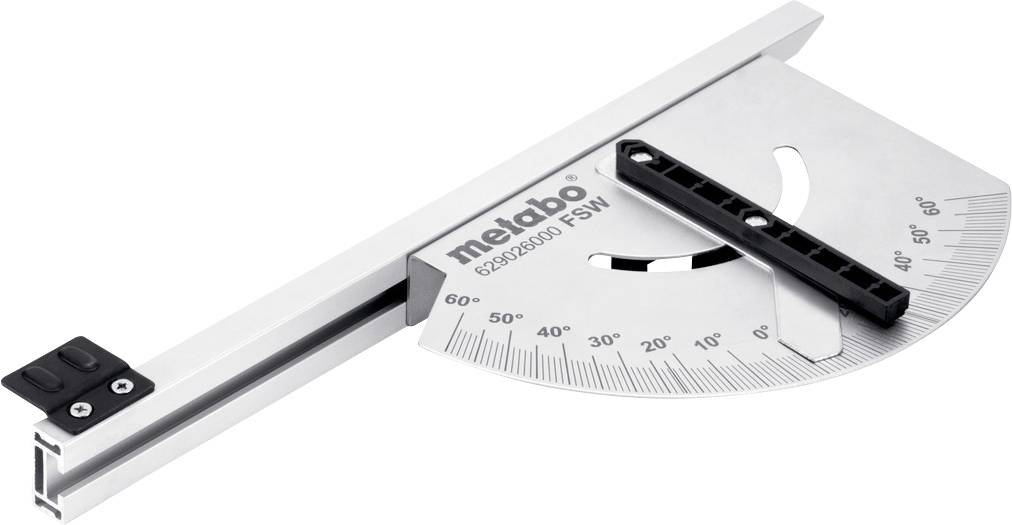 A metal bevel protractor with a black adjustable arm, used to measure and set angles from 0° to 60°.