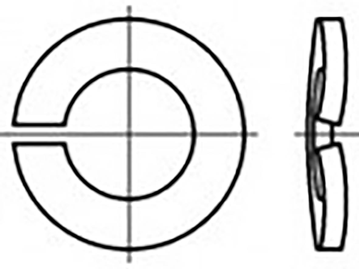 TOOLCRAFT TO-6854334 Split lock ring Inside diameter: 12 mm DIN 128 Spring steel zinc plated 500 pc(s)