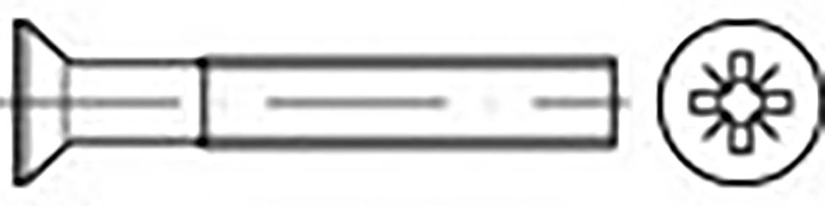 TOOLCRAFT TO-6863385 Countersunk screws M10 12 mm Pozidriv DIN 965 Stainless steel V2A A2 100 pc(s)