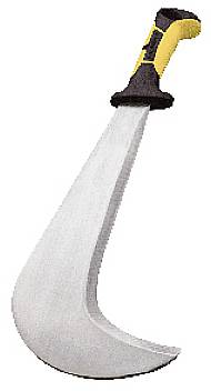 Tool: A yellow pruning knife with a black handle and curved silver blade, suitable for cutting plants.