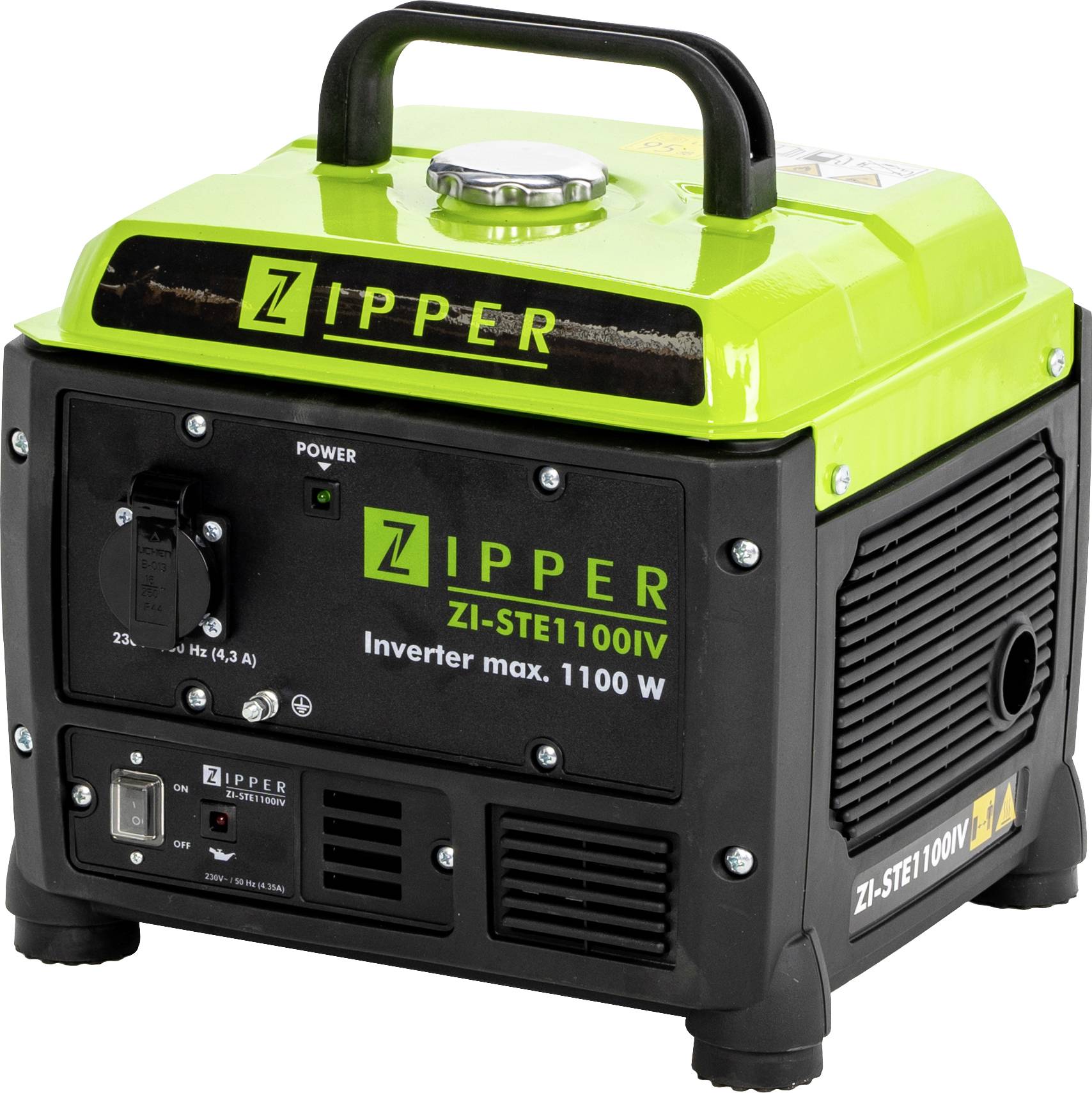 Zipper Four-stroke Inverter generator 230 V 12.8 kg 1100 W