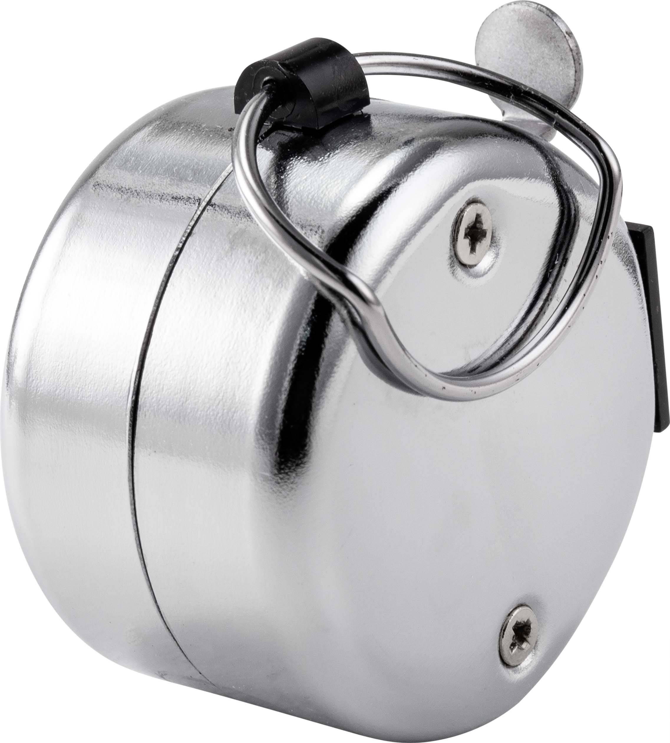 Metal coffee clip with integrated spoon, shiny surface, useful for sealing coffee bags.