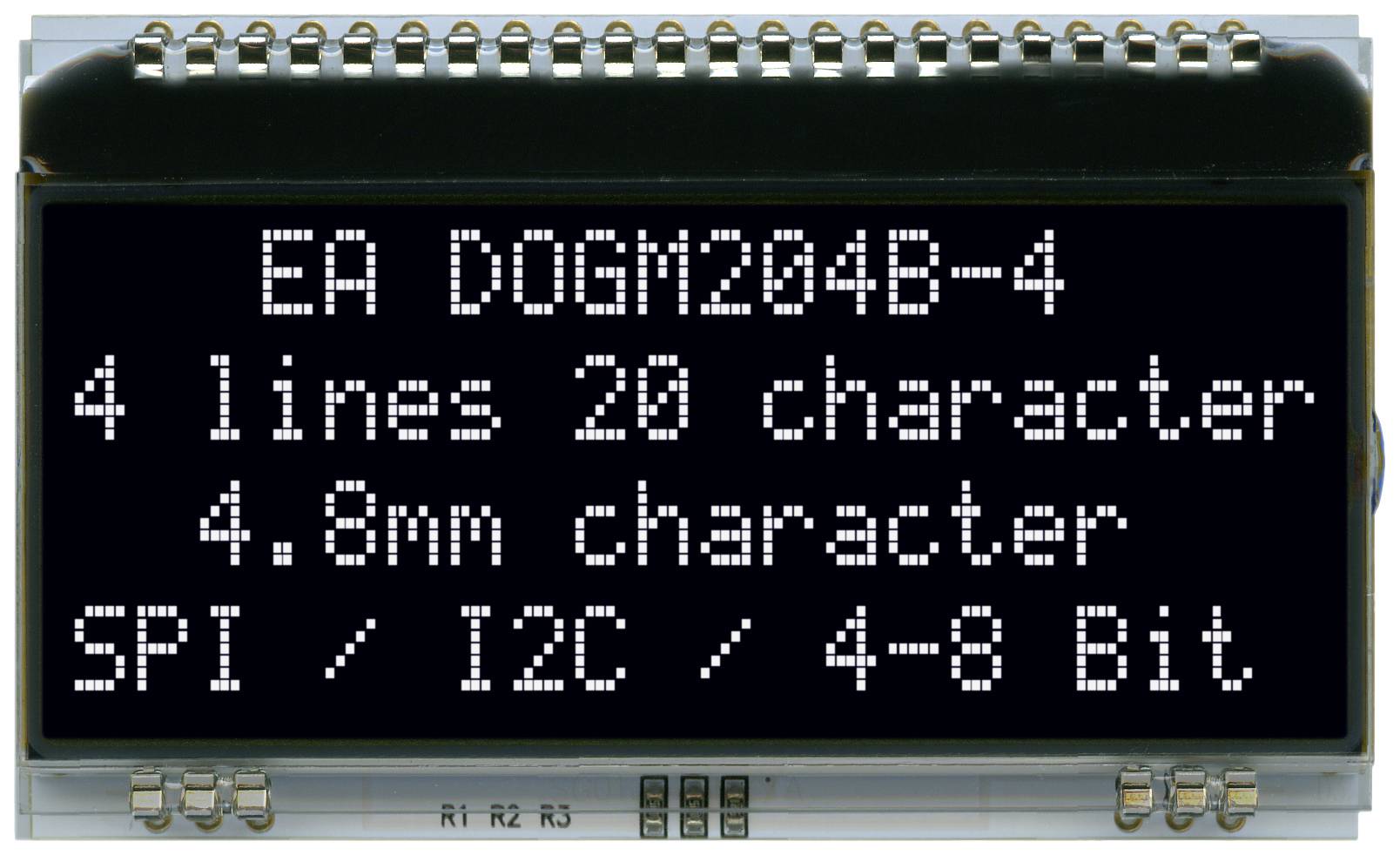DISPLAY VISIONS Seven-segment display 4.80 mm 3.3 V, 5 V No. of digits: 4 EADOGM204S-A