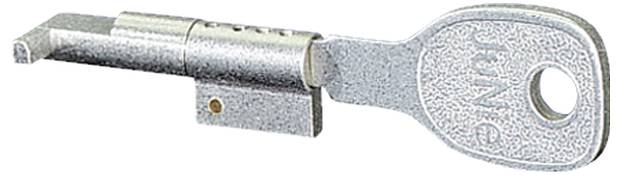 Silver safety key with stamped inscription 'SILCA'. The key has serrated edges and a round head with a hole.
