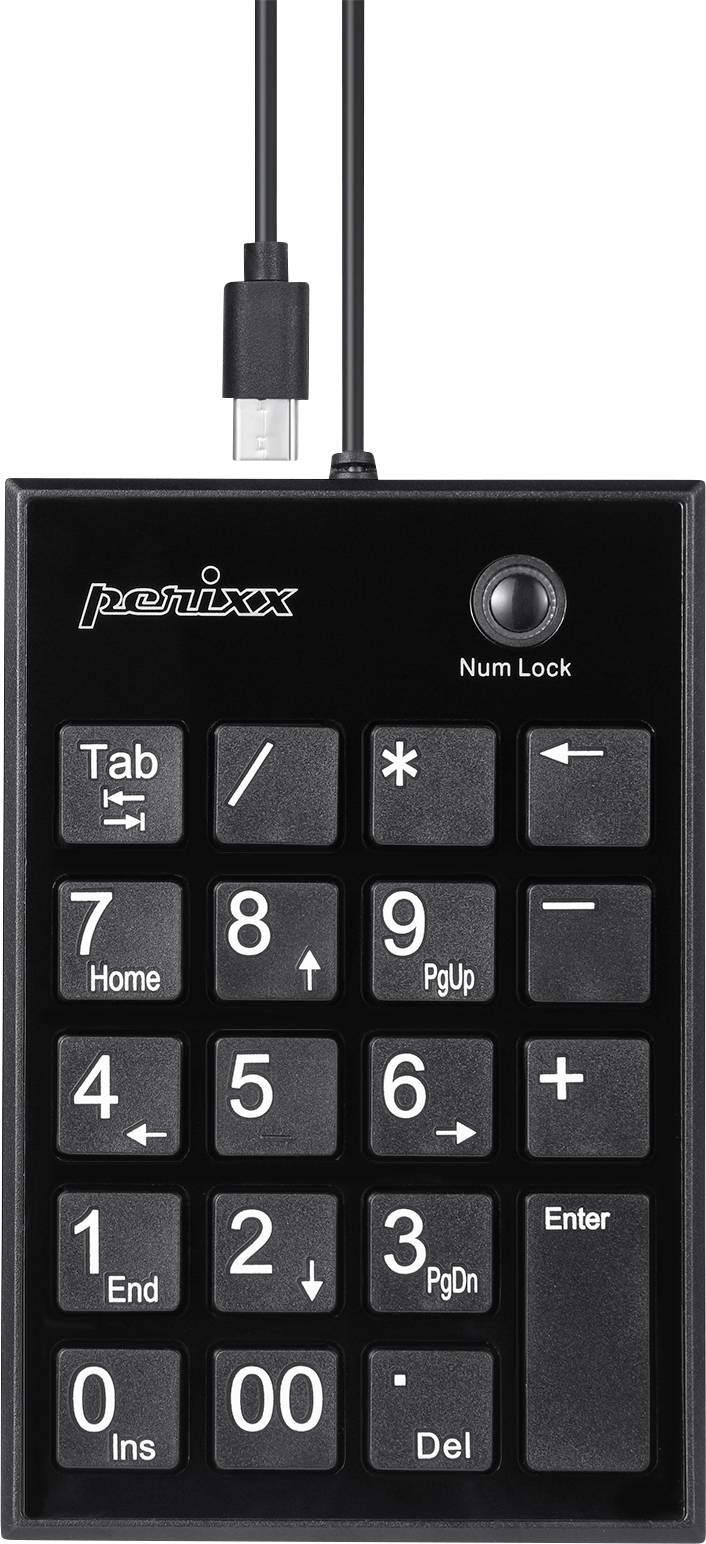 Perixx PERIPAD-202 C H Corded Numeric keypad USB hub Black