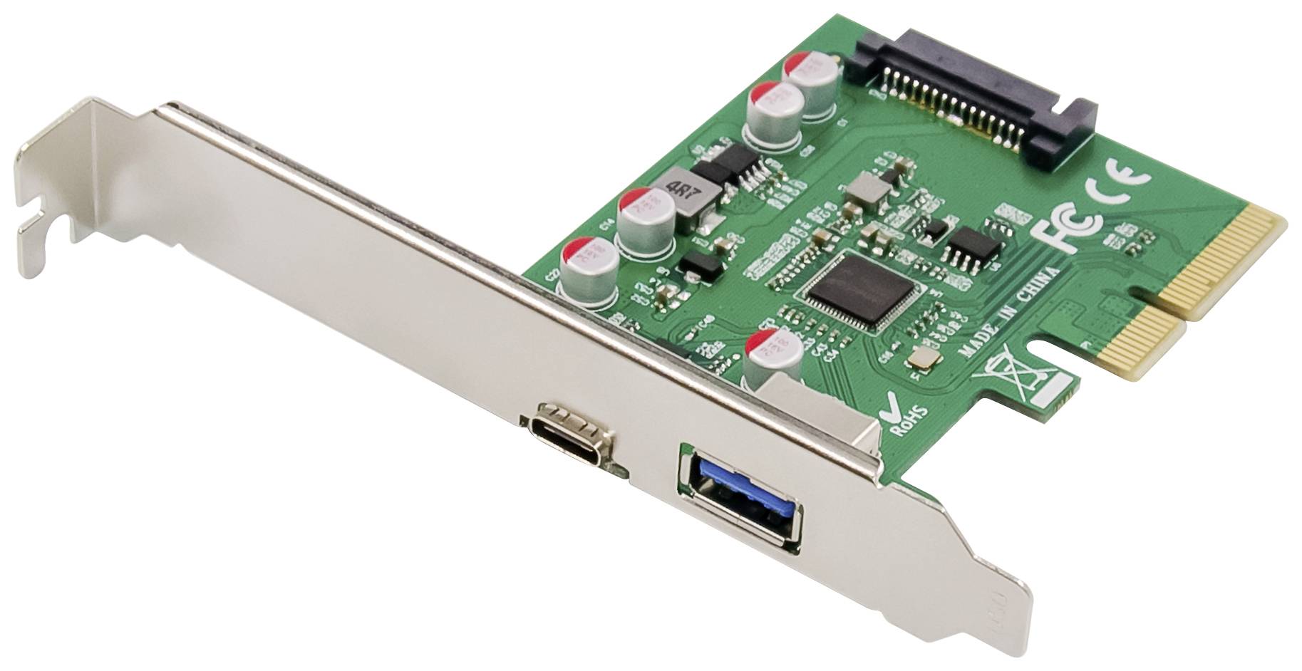 Digitus DS-30225 2 ports USB 3.1 2nd gen controller card USB type A, USB C® PCIe