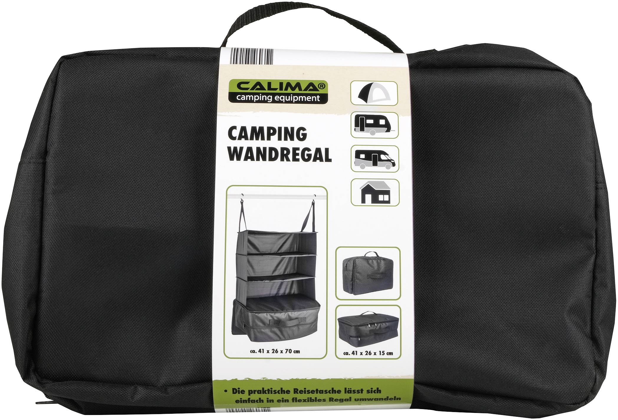 Calima Camping Wandregal Camping shelves Black 46035
