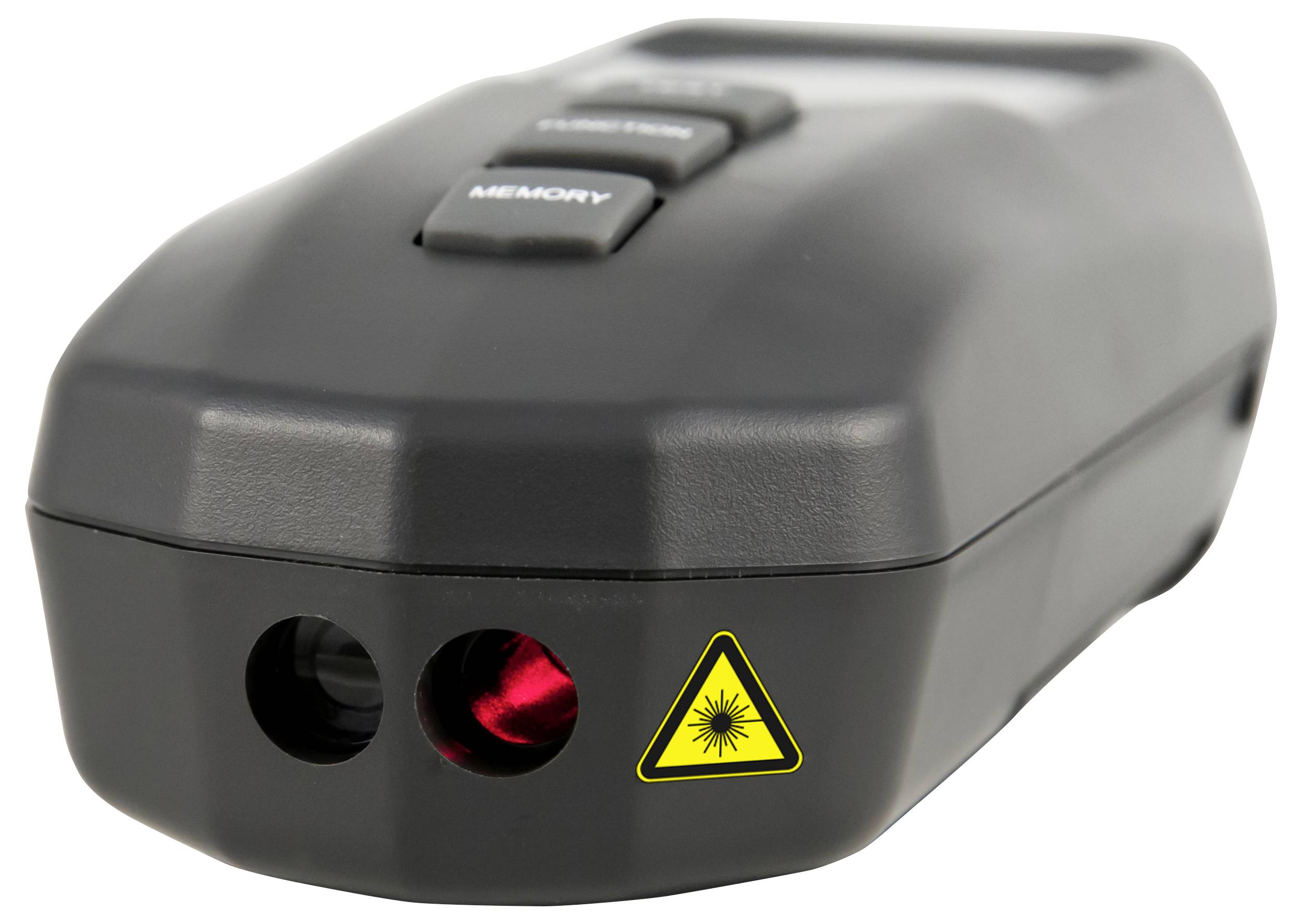 Black handheld laser device with 'MEMORY' buttons and a red light emission port, shown on a white background.