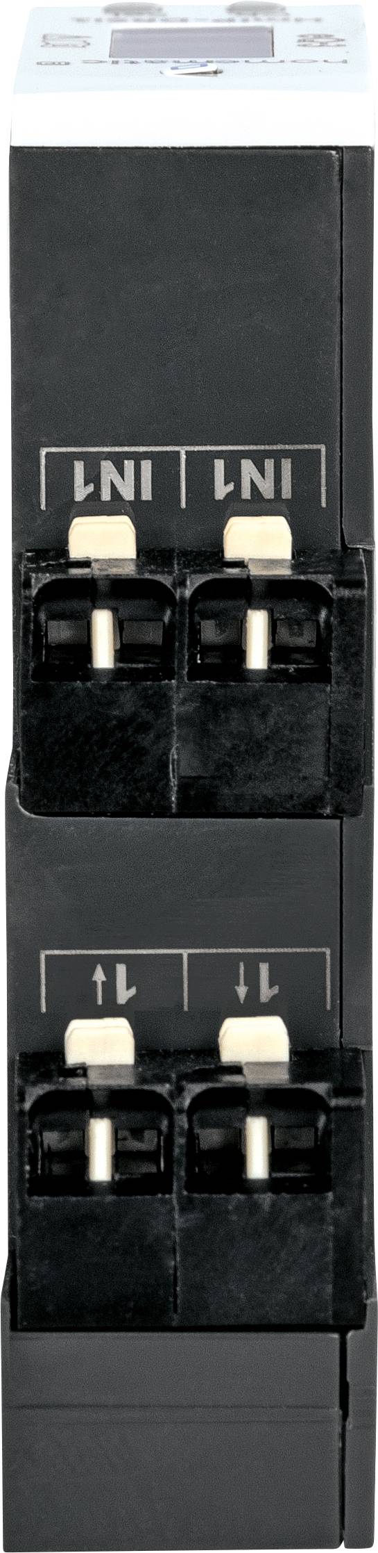 An electrical power switch with two switches and labels 'L N 1' and 'L N 1'.