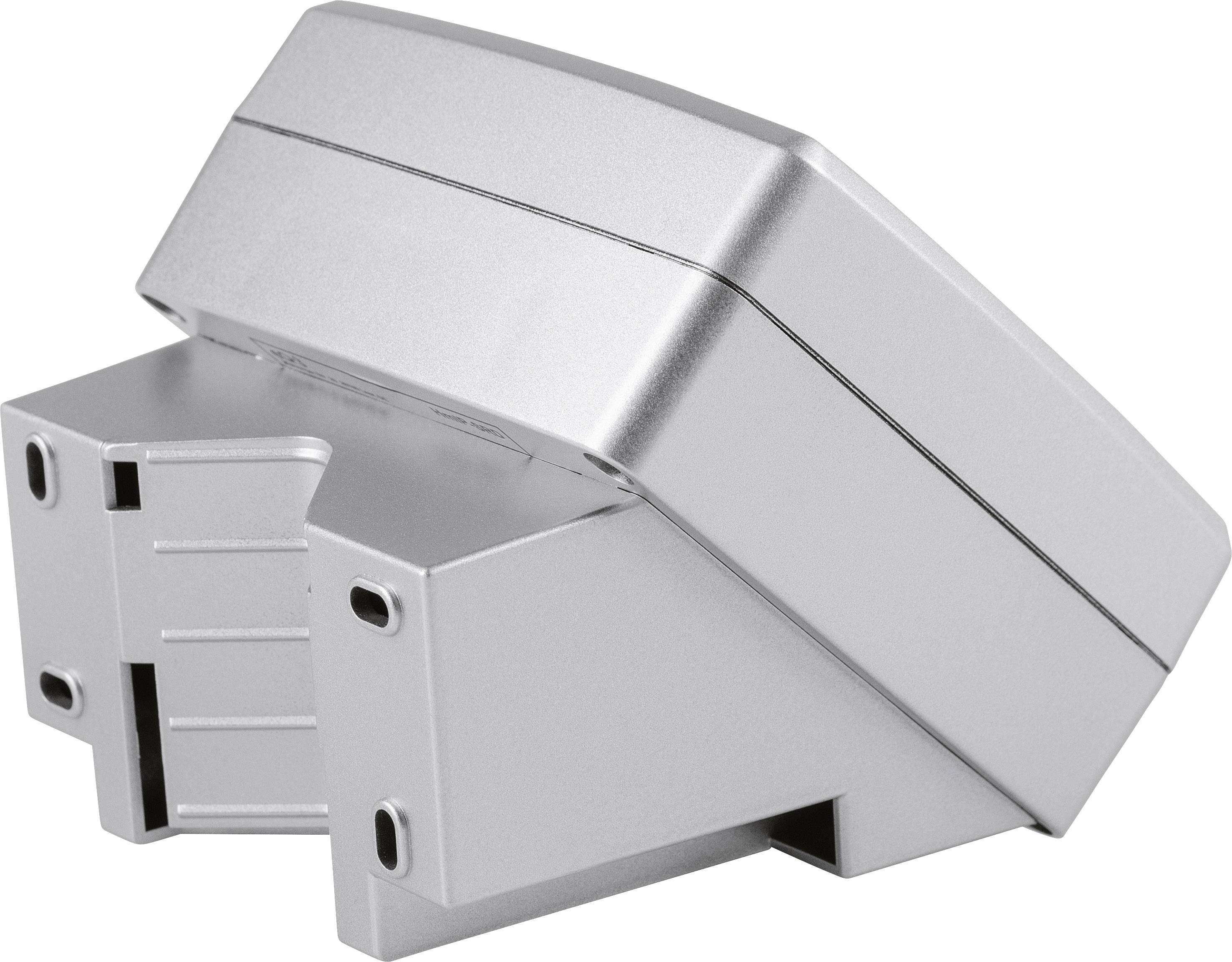 A silver wall-mounted enclosure for electrical equipment. It features multiple openings for mounting and cable routing.
