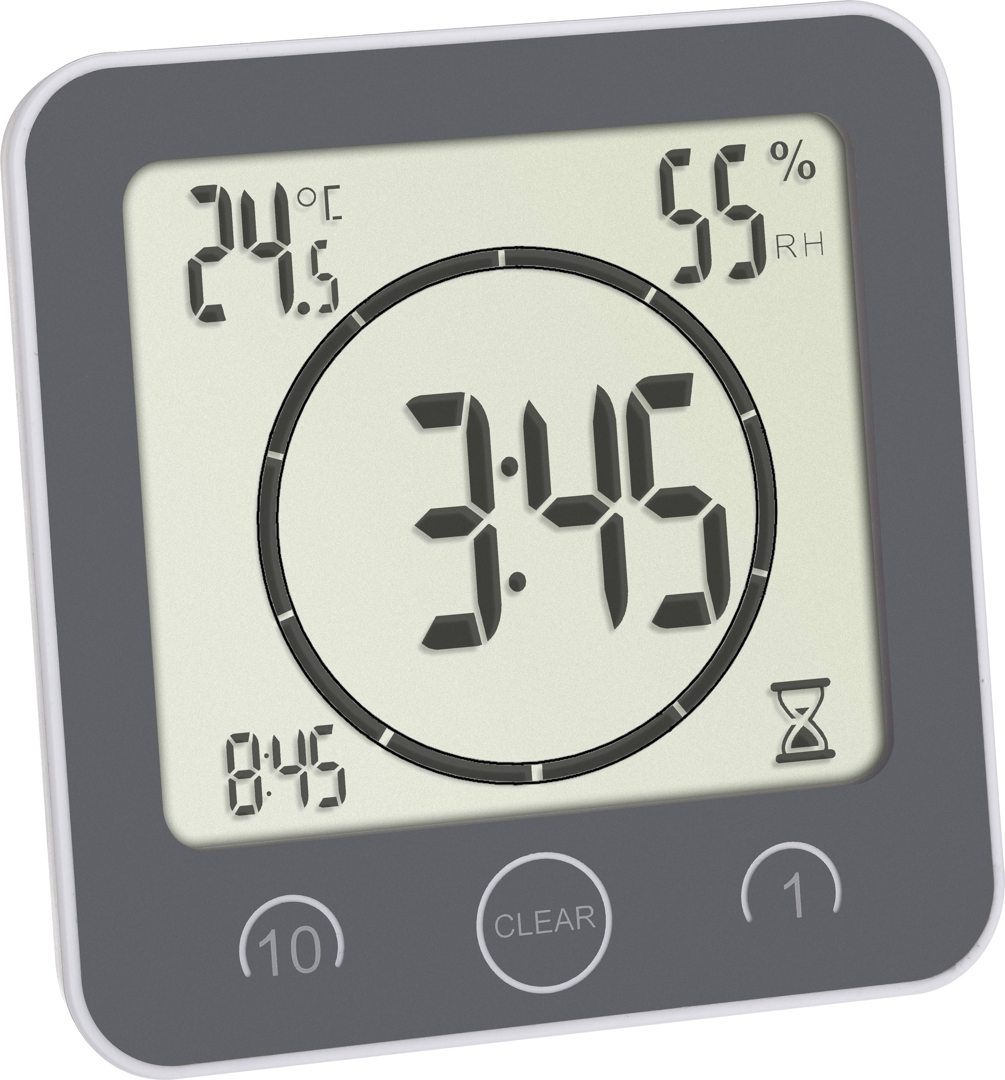 TFA Dostmann Bad- /Küchenuhr mit Timer Timer Grey Digital