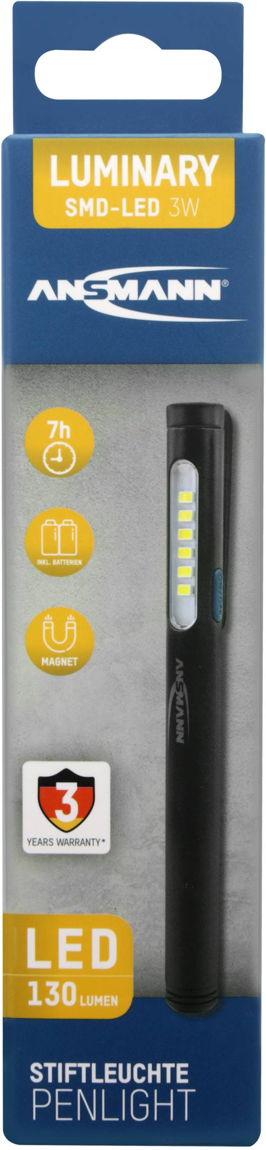 Ansmann 1600-0385 PL130B Penlight battery-powered LED (monochrome) Black