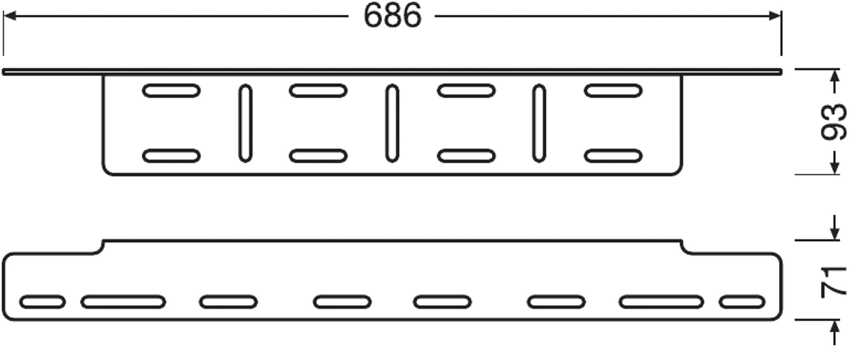 Osram Automotive Fastener LICENSE PLATE BRACKET AX LEDDL ACC 103 (W x H x D) 686 x 71 x 93 mm