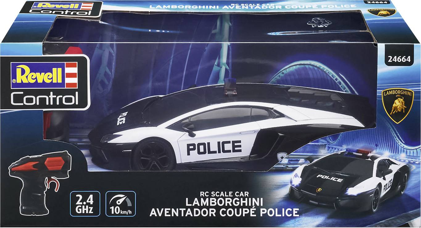 Revell 24664 Lamborghini Aventador Police RC model car for beginners