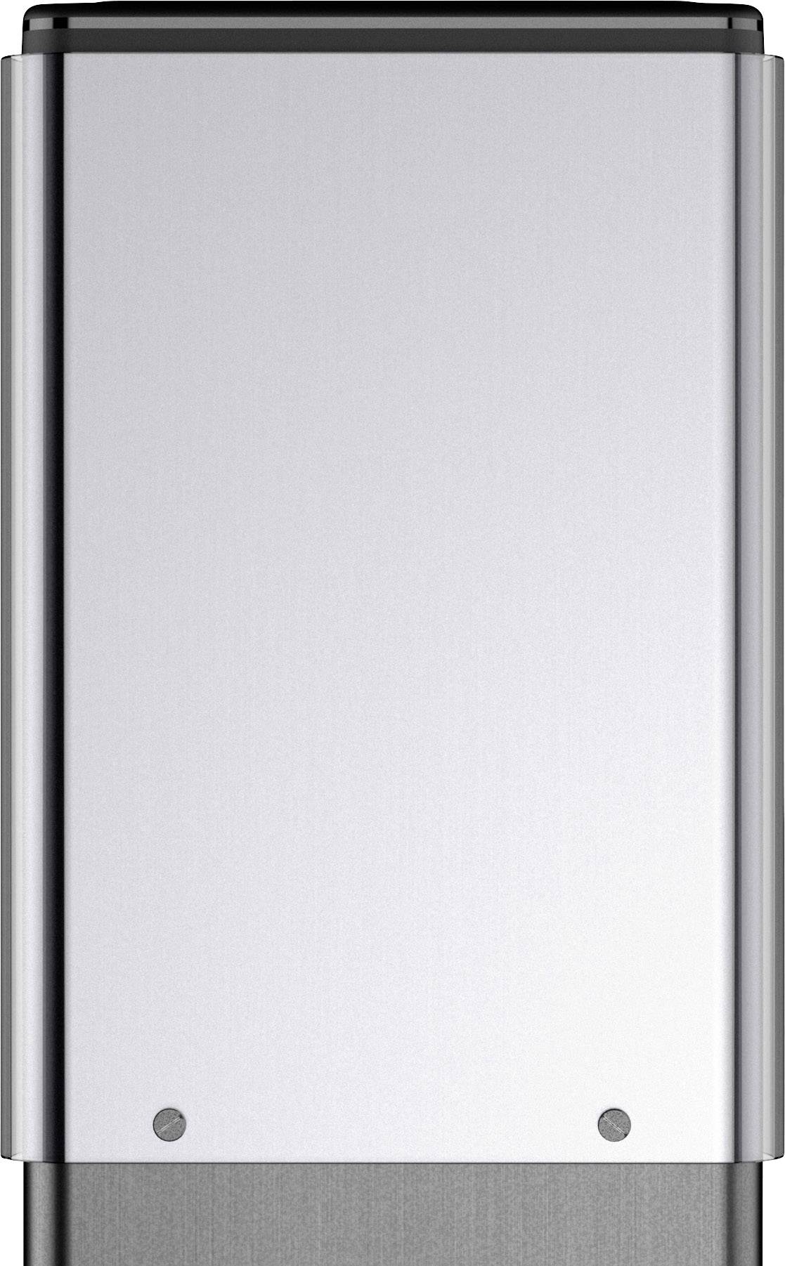 A light grey, rectangular metal USB stick casing with rounded edges, without any visible logos or markings.