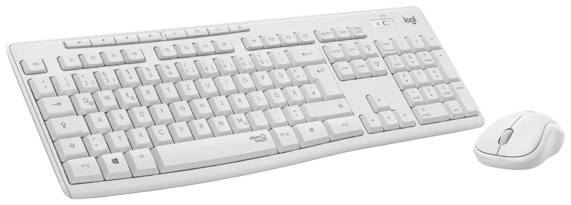 Logitech MK295 Wireless Keyboard and mouse set German, QWERTZ Grey-white