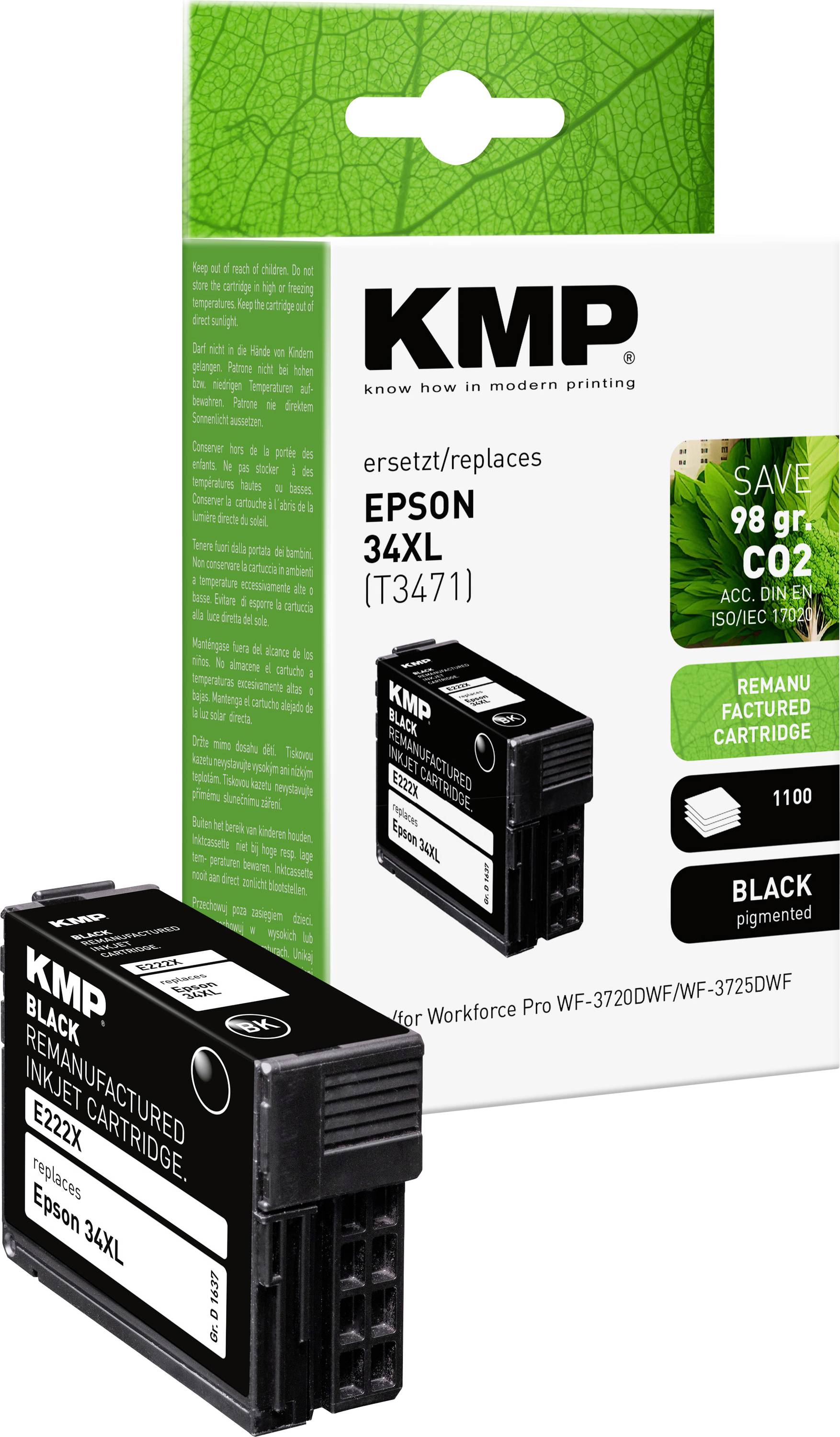 KMP Ink cartridge replaced Brother 34XL, T3471 Compatible Black E222X 1637,4001