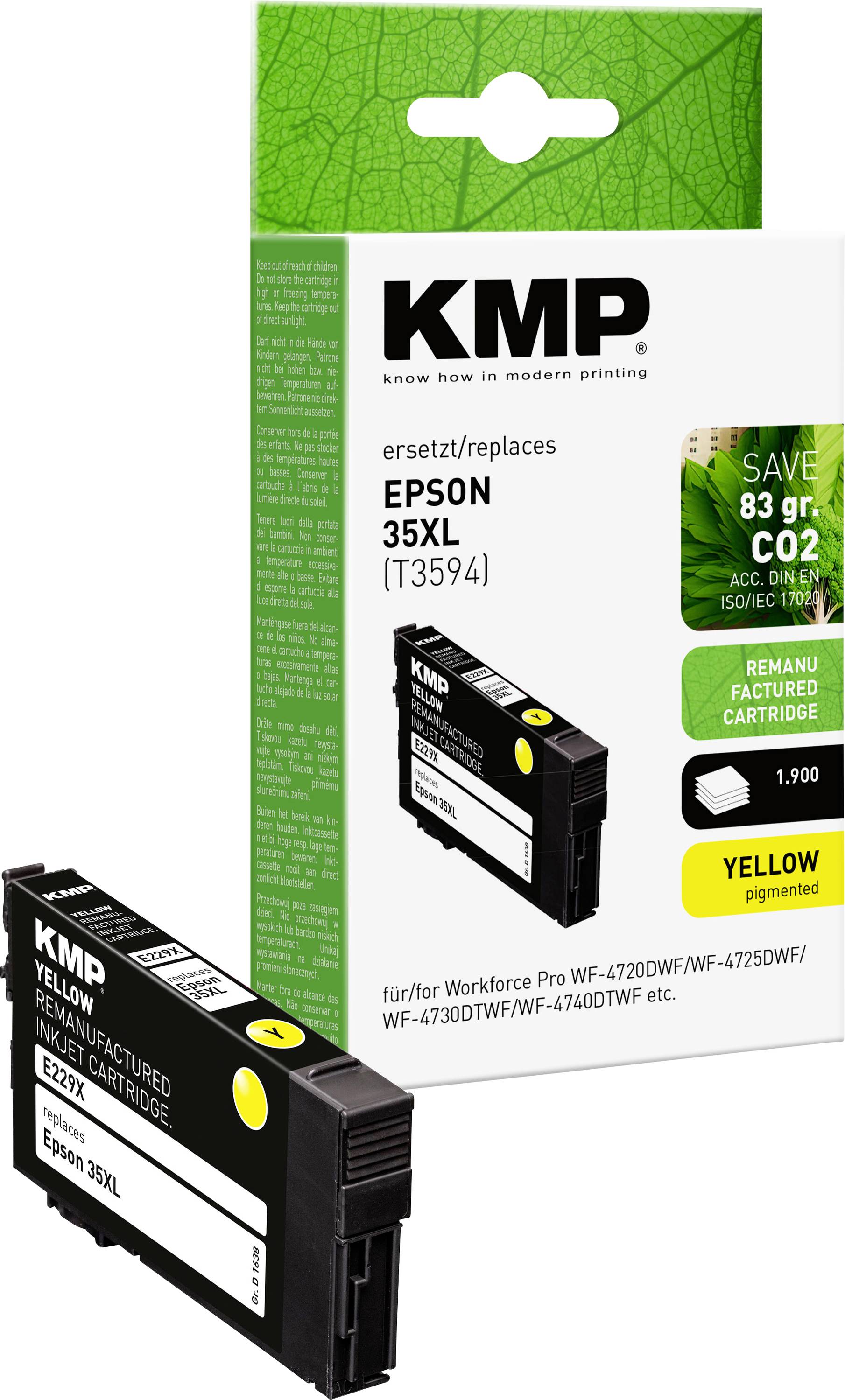KMP Ink cartridge replaced Epson 35XL, T3594 Compatible Yellow E229X 1638,4009