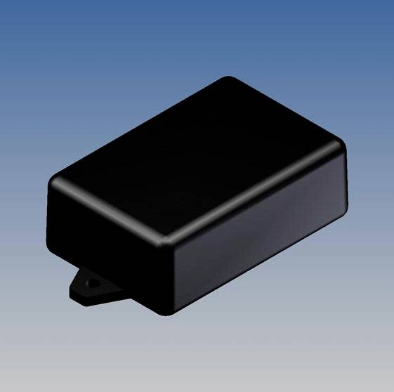A black rectangular enclosure on a blue background.