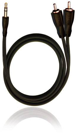 RCA D1C84012 Jack / RCA Audio/phono Cable [2x RCA plug (phono) - 1x Jack plug 3.5 mm] 0.50 m Black