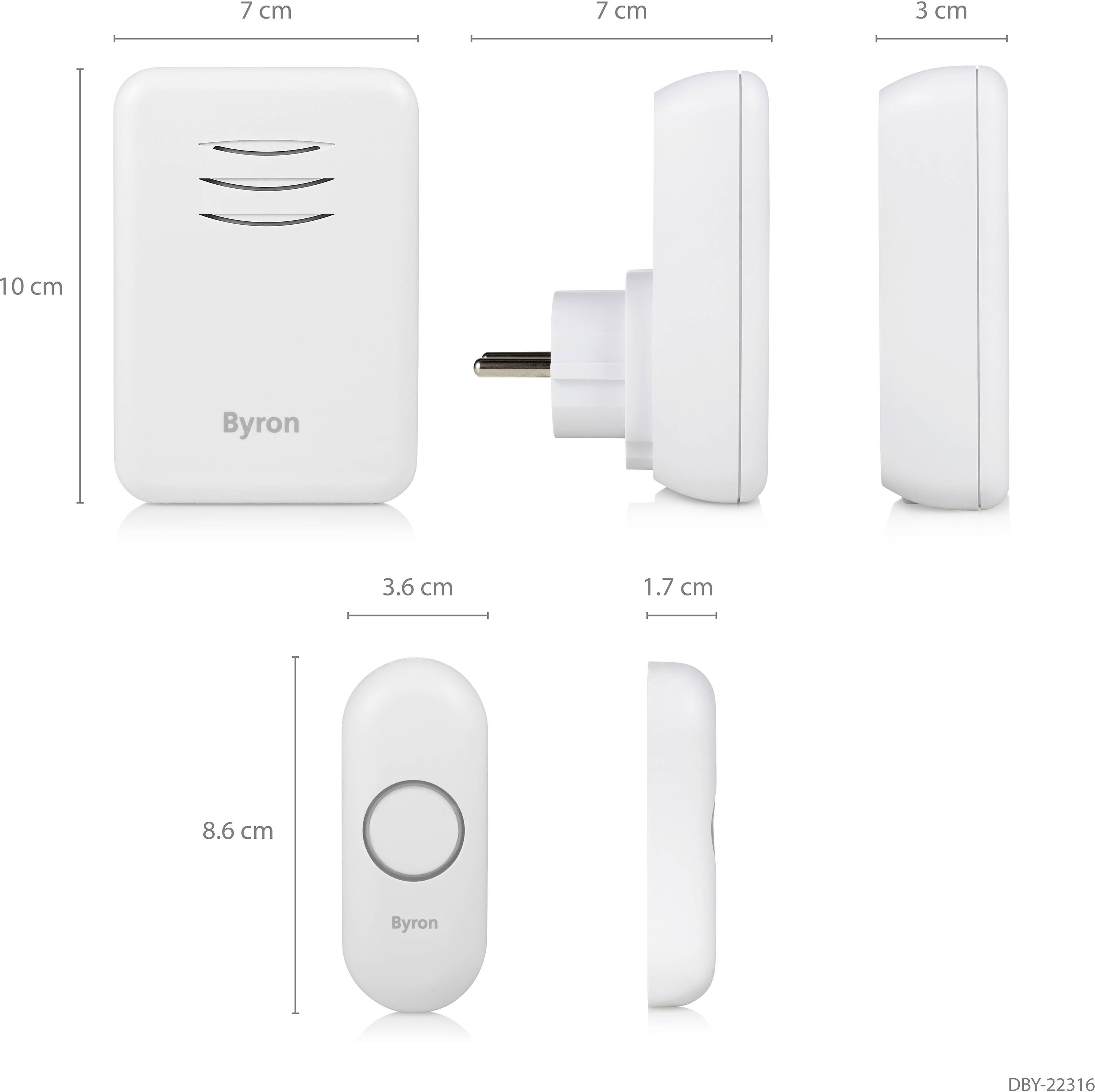 Byron DBY-22316 Wireless door bell Complete set